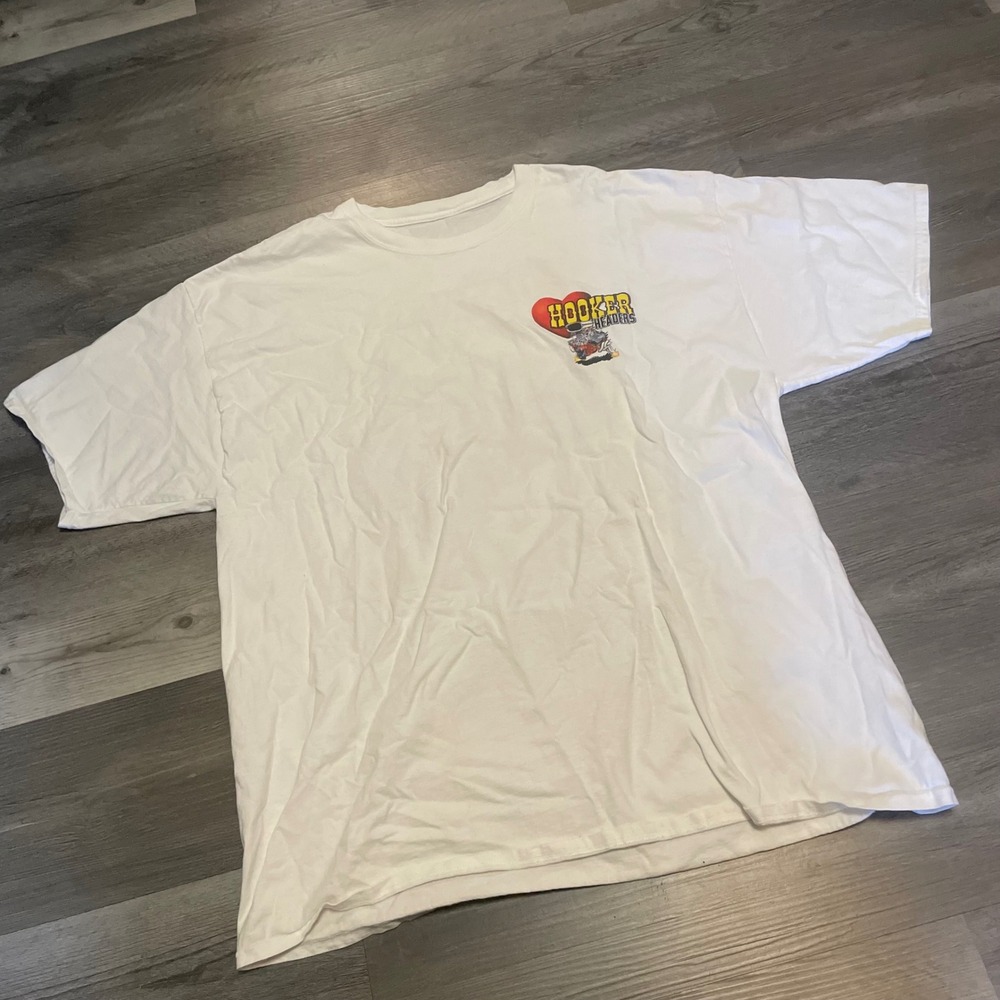 Hooker Headers Racing T-Shirt Mens White Hot Rod Graphic Short Sleeve XL